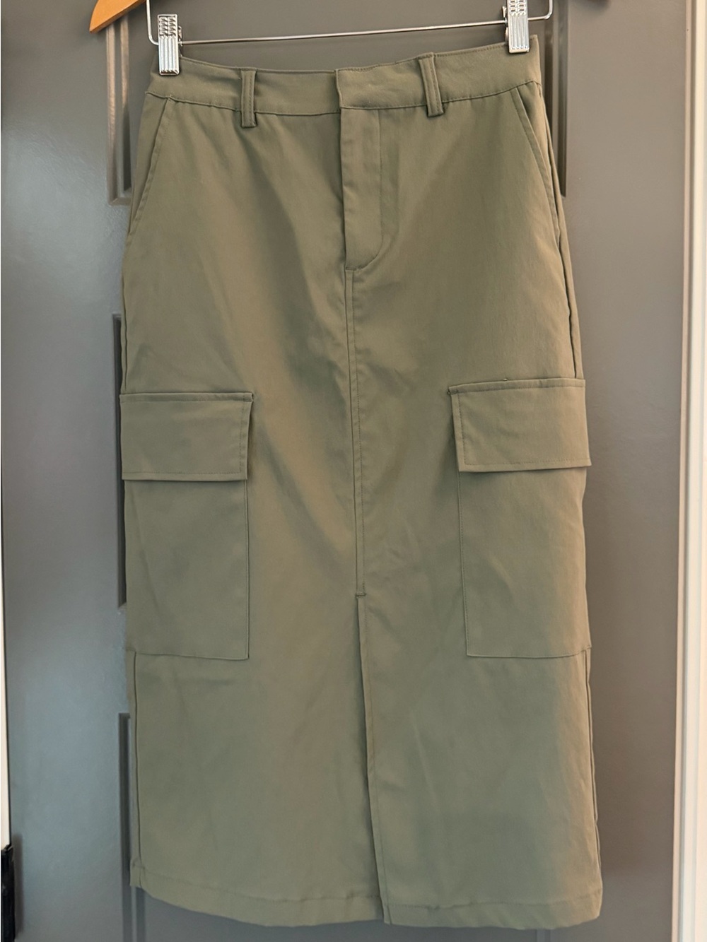 Utility Midi Skirt in Olive - Women